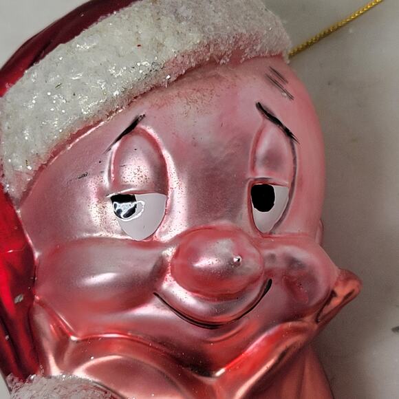 2001 Warner Bros. Merry Christmas Ornament Vintage Glass Character Red Pink 5” - Picture 14 of 16